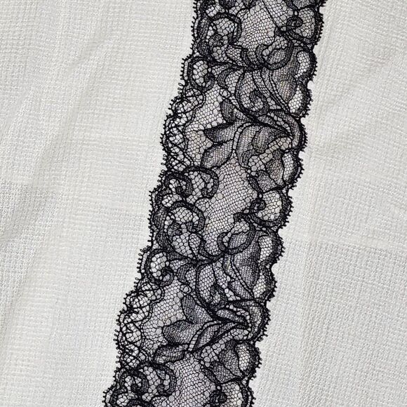 Alice‎ + Olivia Size XS X-Small Rav Black Lace-Trim Handkerchief-Hem Dress White - Picture 6 of 12